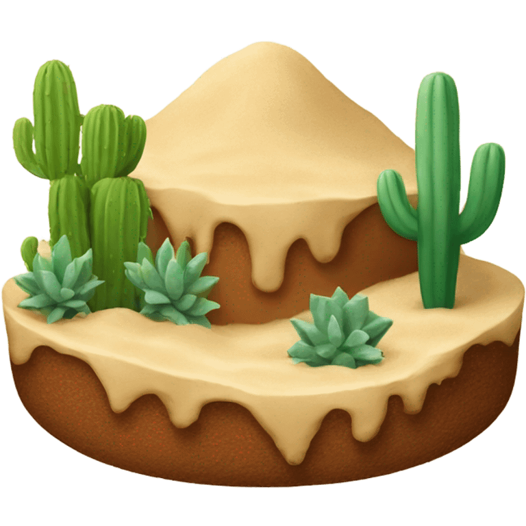 Texas dessert with sand and cactus and shrubs  emoji