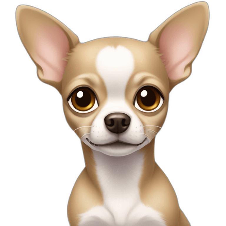 girly chihuahua colour khaki with a white line in her head emoji