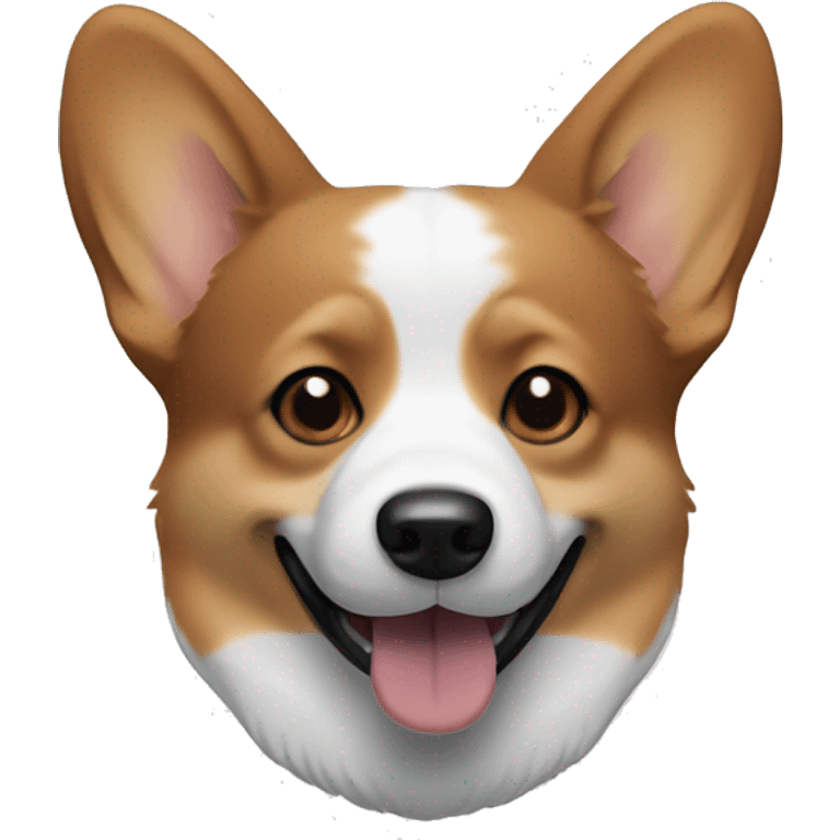 corgi dog, color black, white and brown emoji