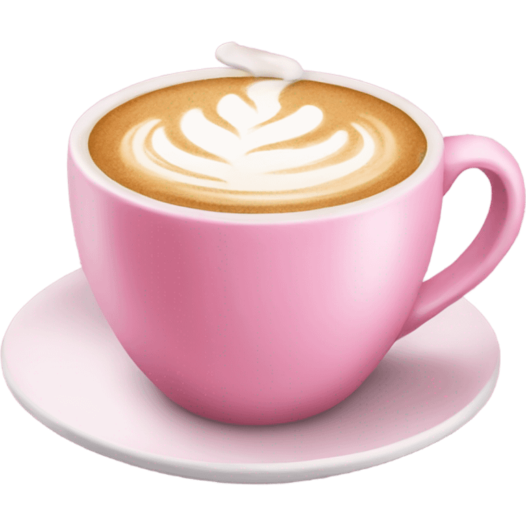 Pink coffee cup with latte  emoji