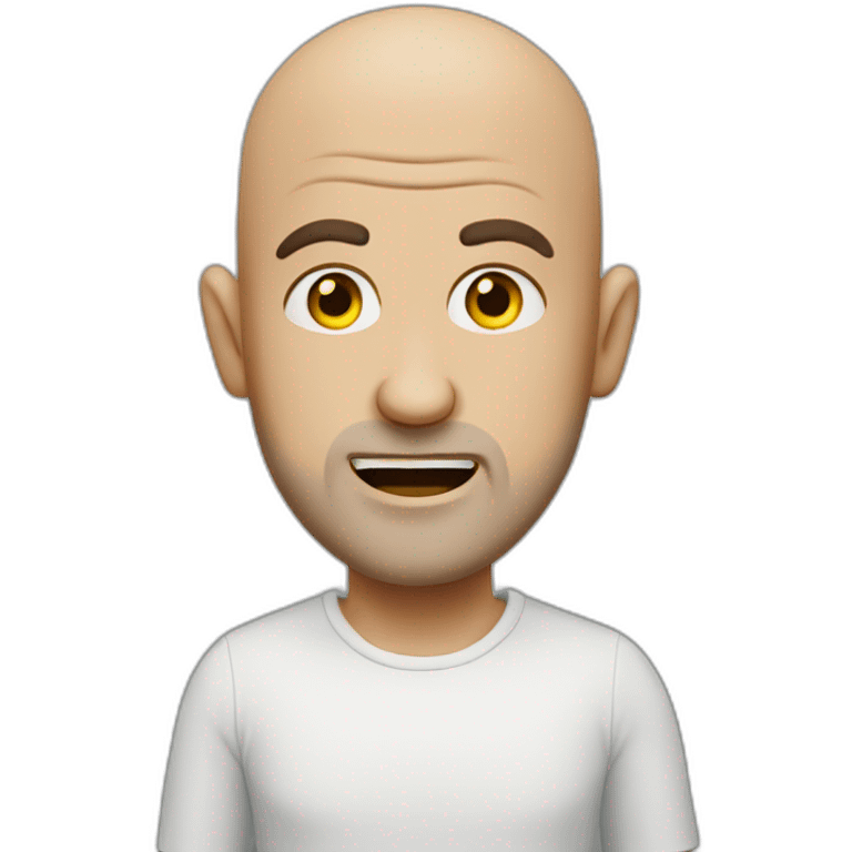 bald jewish man with agressive face emoji