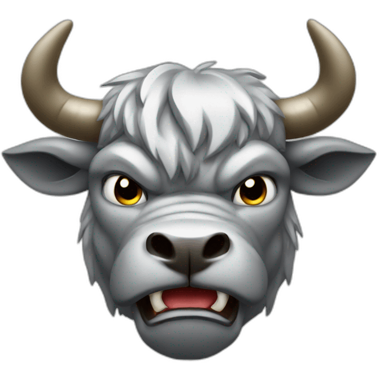 Silver angry bull emoji