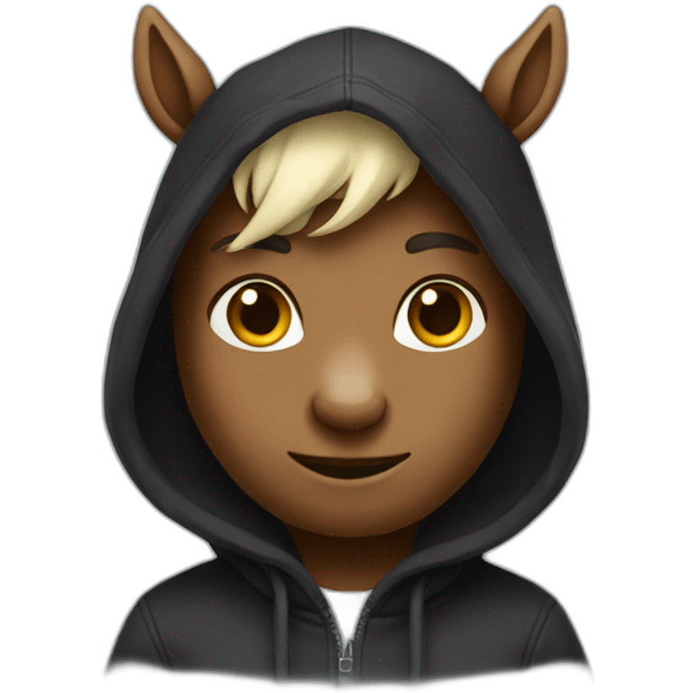 licorn in black hoodie emoji