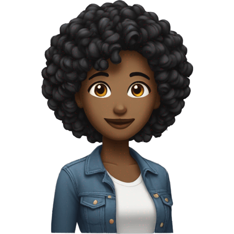 Mulher negra com cabelo curto  emoji