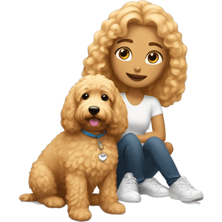 Me with mini golden doodle emoji