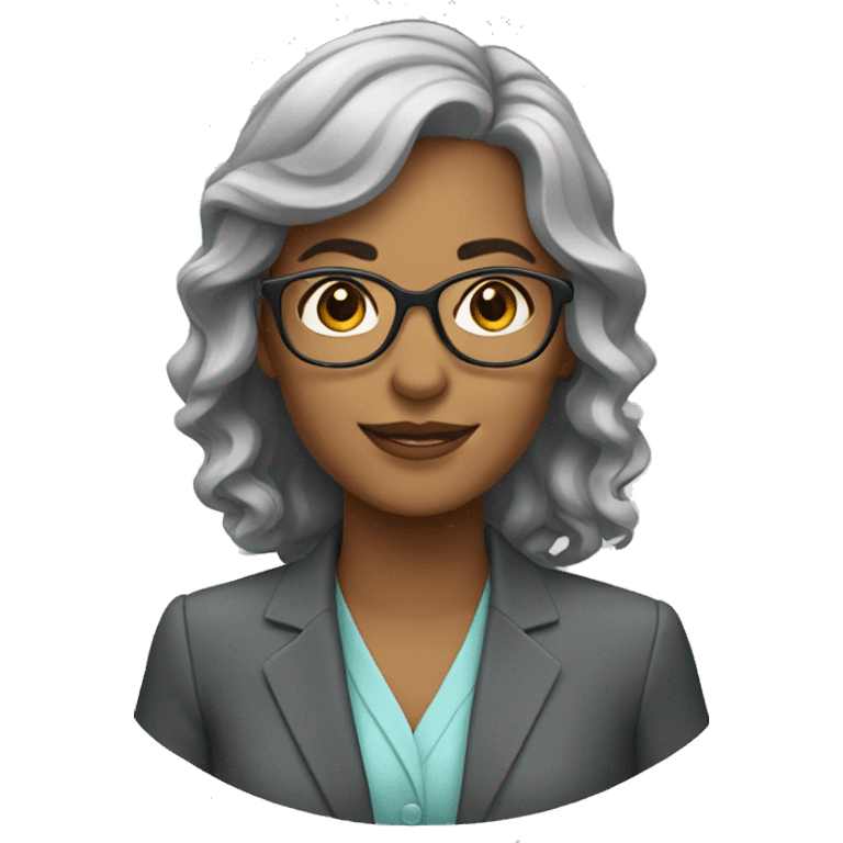 Profesora pelo gris  emoji