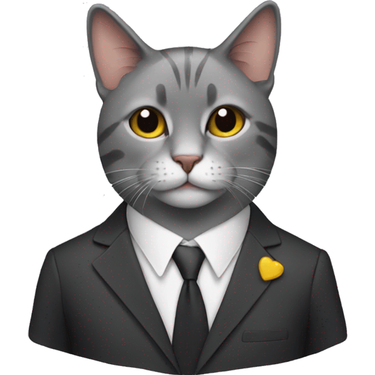 A cat with a suit emoji