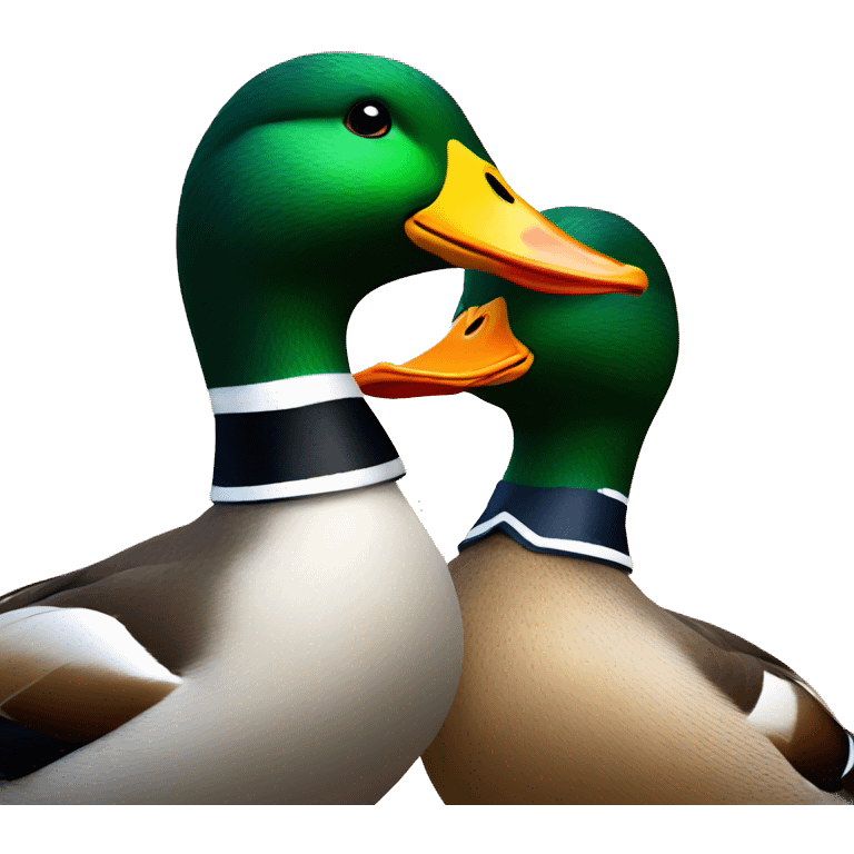 a male and a female mallard ducks in love emoji