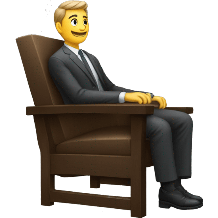 Un homme assis sur une chaise en état avachi  emoji