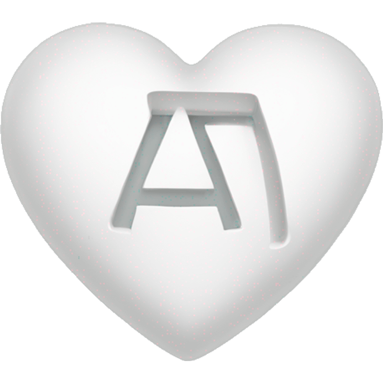 white heart with letter A inside emoji