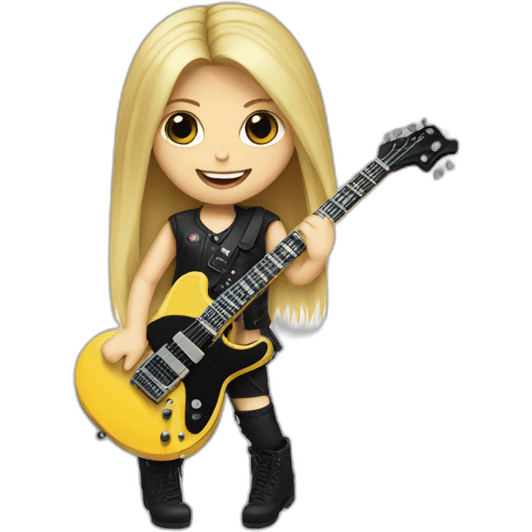 avril lavigne with an electric guitar emoji