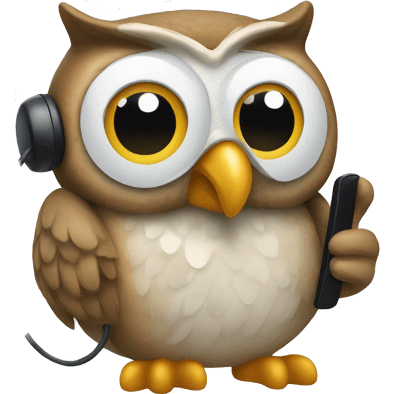 owl answering the phone emoji