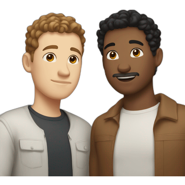 gay couple, one white man with black short hair and one white man with brown slightly curly hair emoji