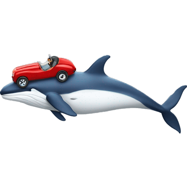 whale as racer with small red car emoji