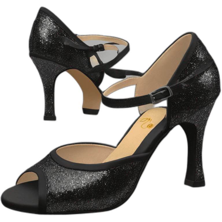 professional dance heels black and shimmer emoji