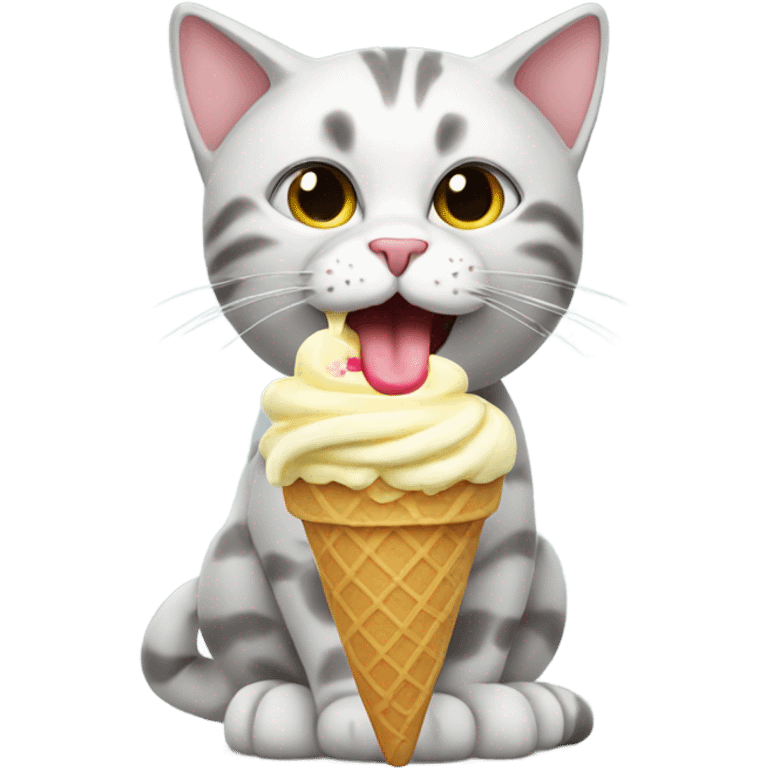 Cat eating ice cream  emoji