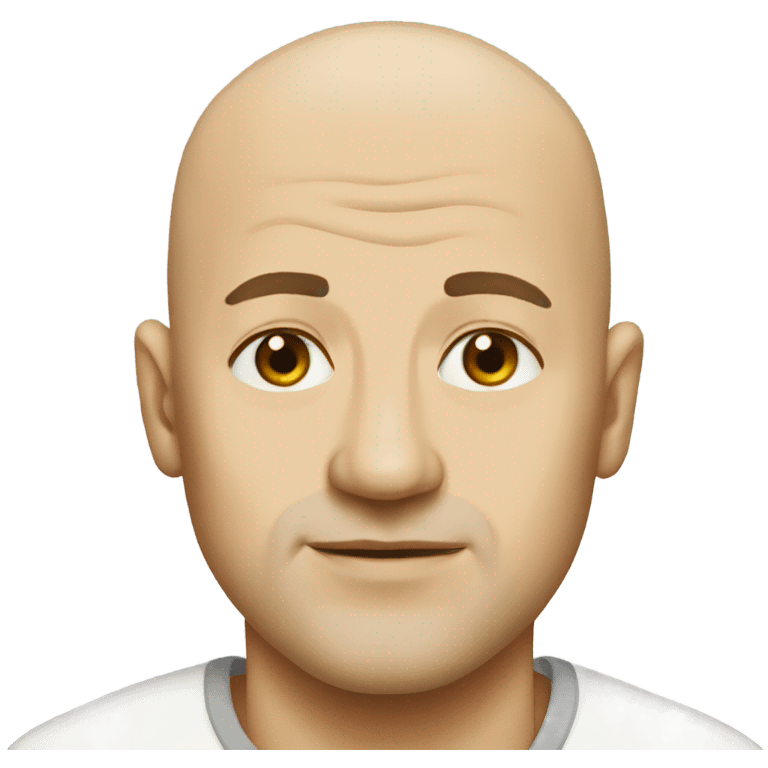 bald male portrait in color emoji