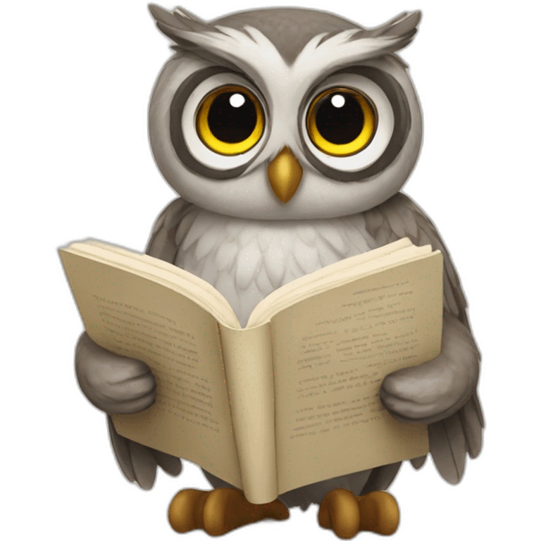 owl reading emoji