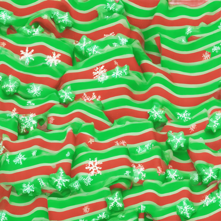 Green and red stripes with snowflakes on phone case emoji