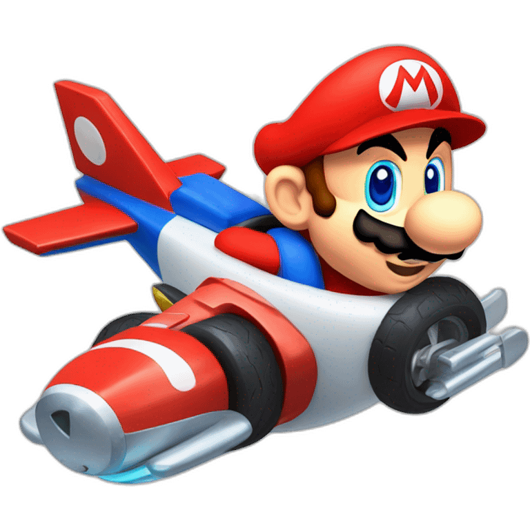 Mario kart in with a plane  emoji