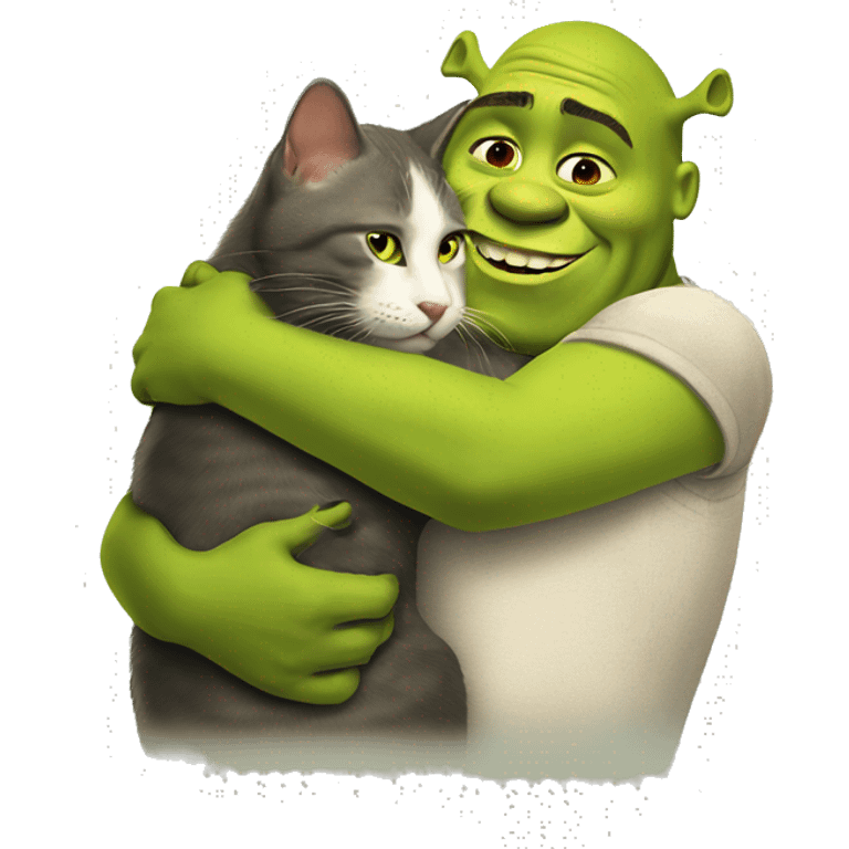 Shrek hugs cats emoji