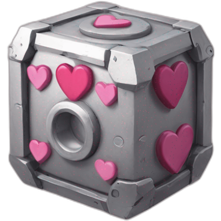 companion cube with heart emoji