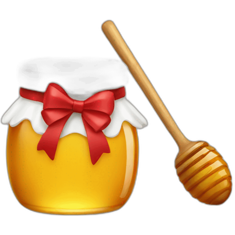 honey jar with red bow emoji