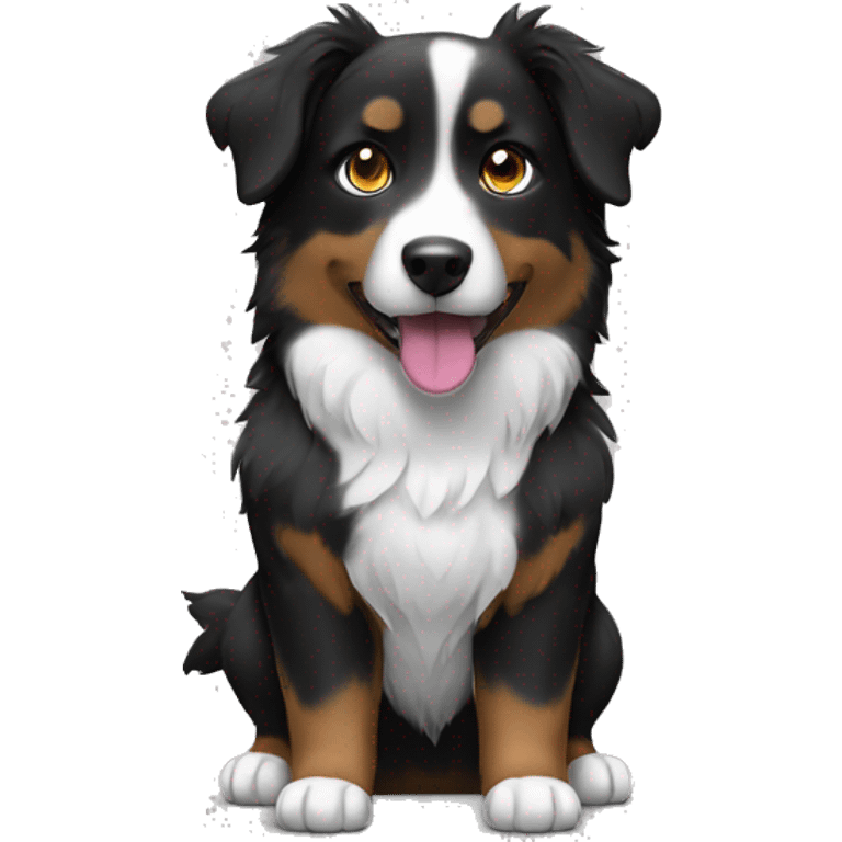 Small black australian shepherd dog with black muzzle emoji