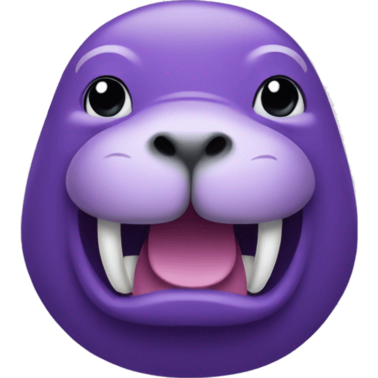 Purple walrus smiling  emoji