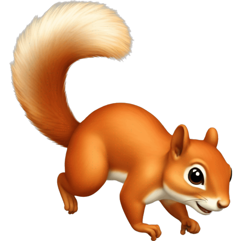 jumping female squirrel orange burnt with big tail
 emoji