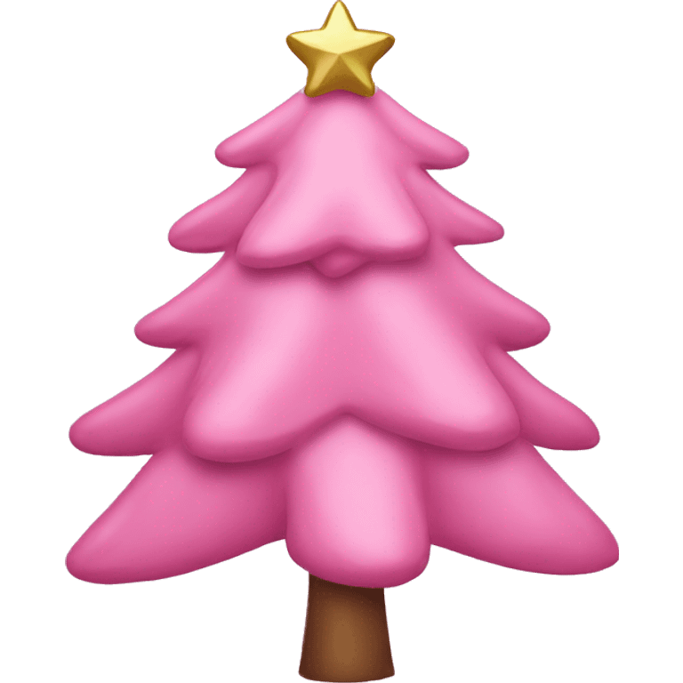 Pink Christmas tree with bows emoji