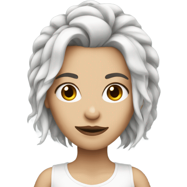 White woman edgy hair emoji