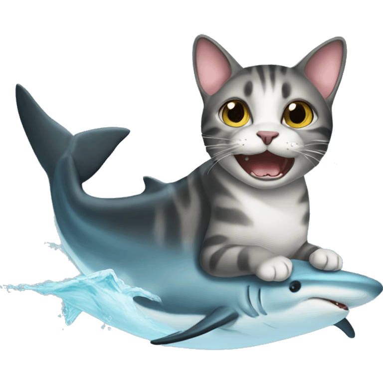 cat on shark emoji