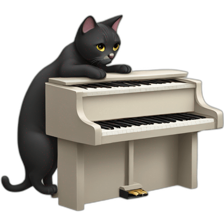 Cat playing piano emoji