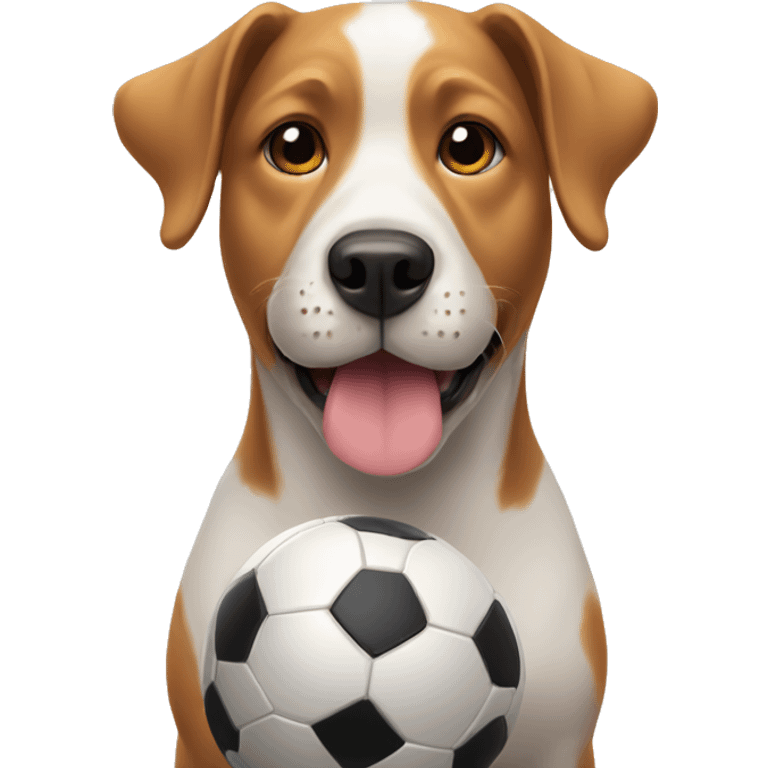 dog with soccer ball emoji