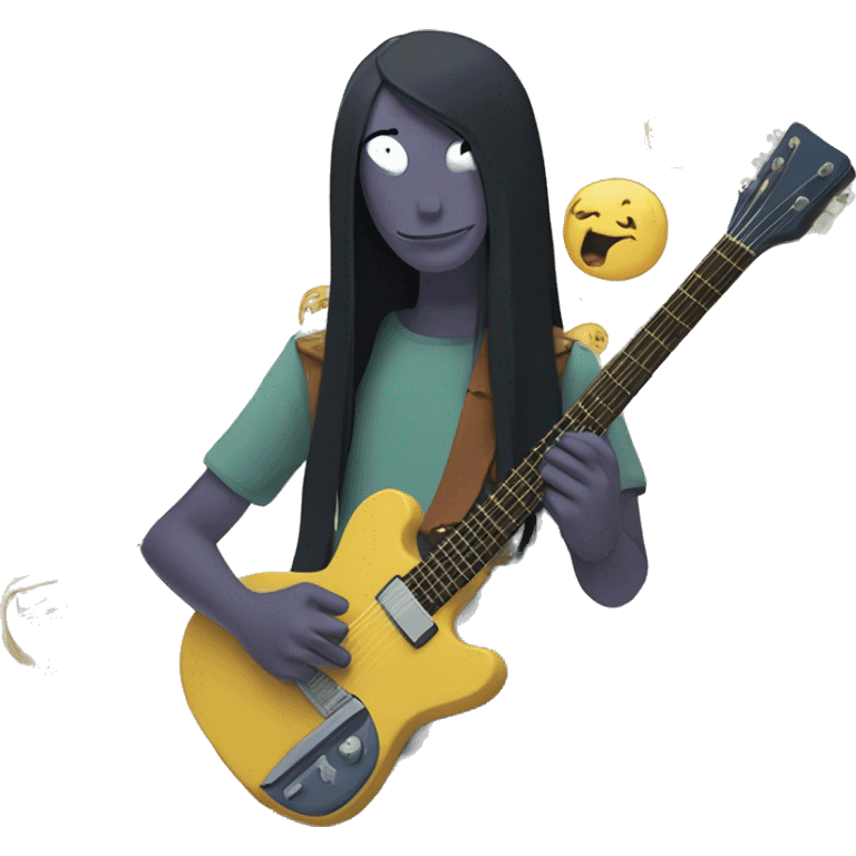 Adventure Time cizgi filminden Marceline gitar caliyor. emoji