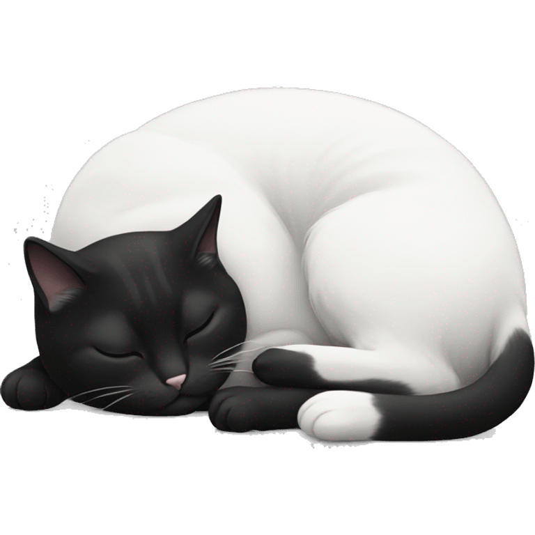 CAT black and white sleeping  emoji