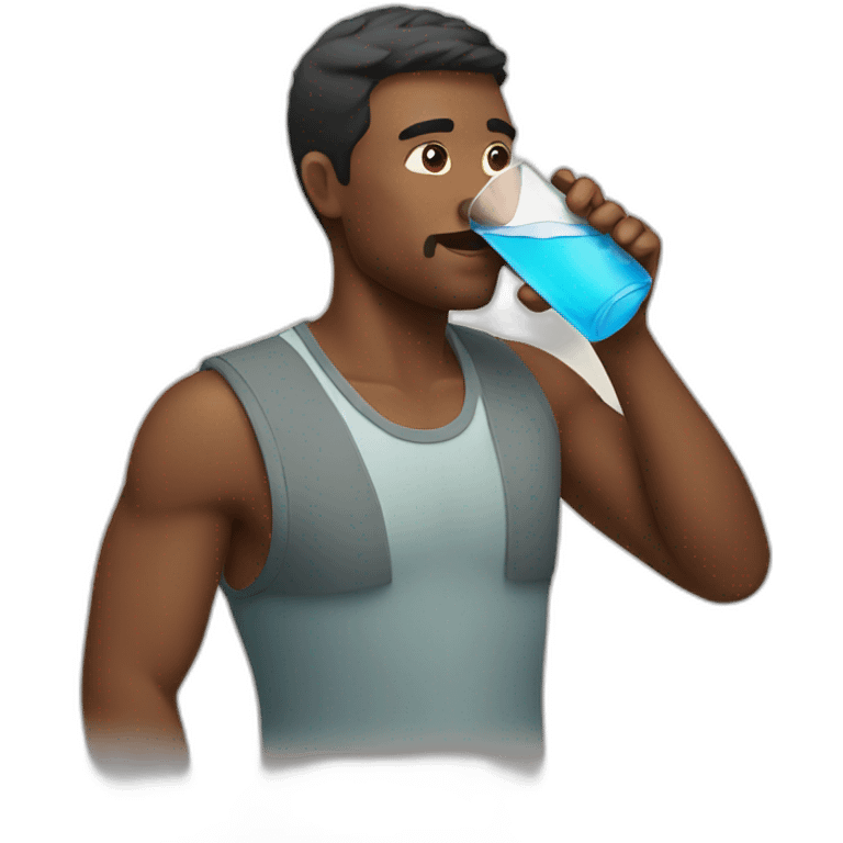 Man drink water emoji