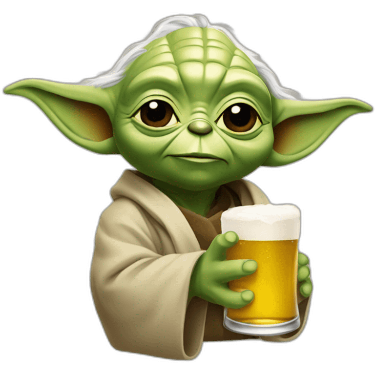 Yoda qui bouit une bierre emoji