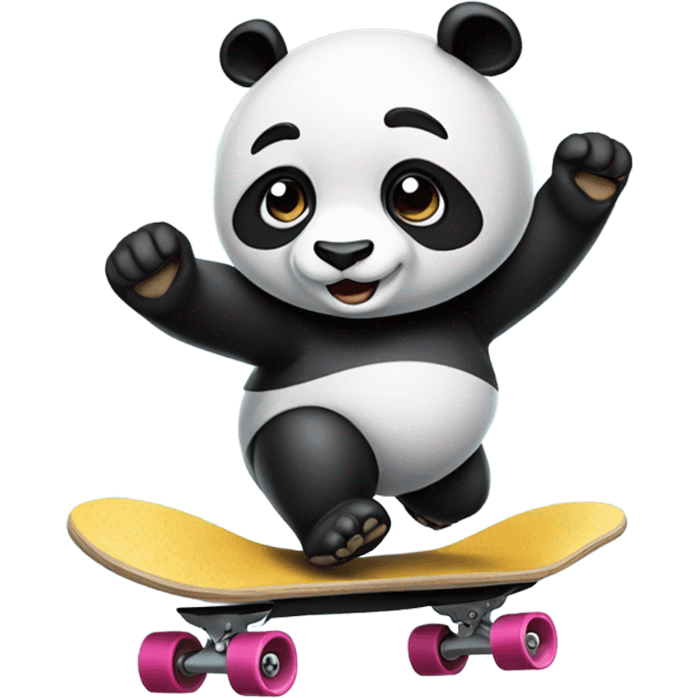 Skateboarding panda emoji