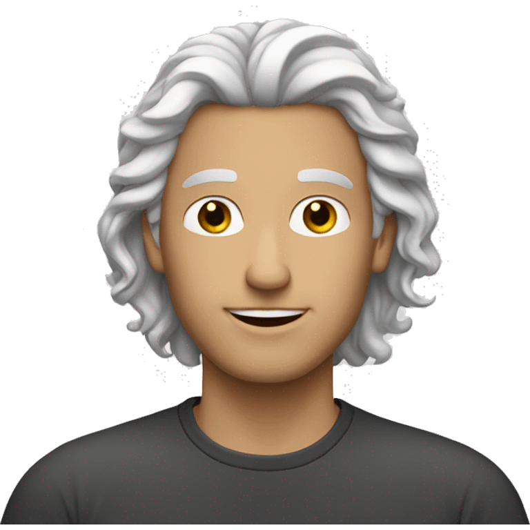 white man-wavy-hair-middle-parting emoji