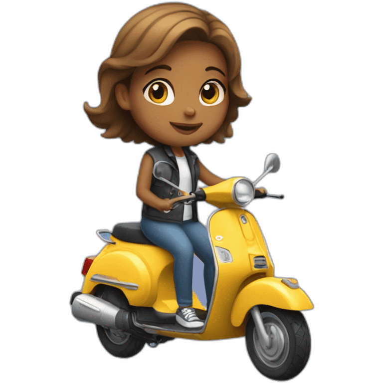 A girl in a scooter emoji