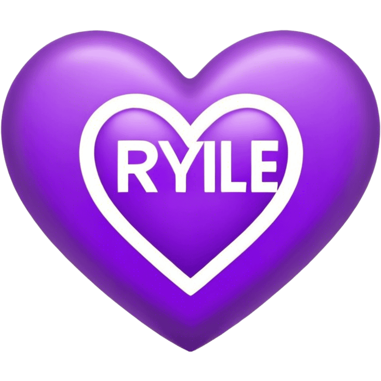 Purple heart with the letters Rylie in the middle  emoji