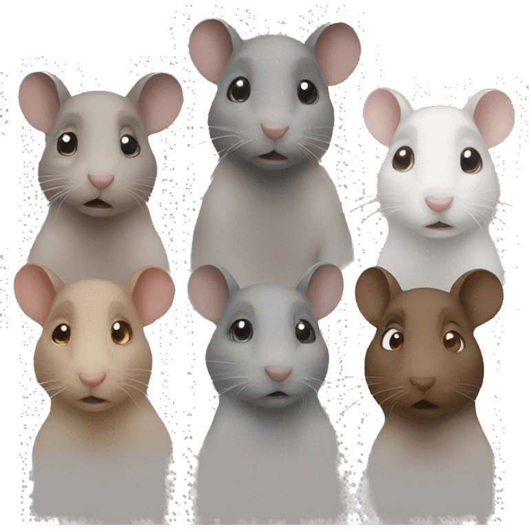 3 rats two grey and one brown  emoji