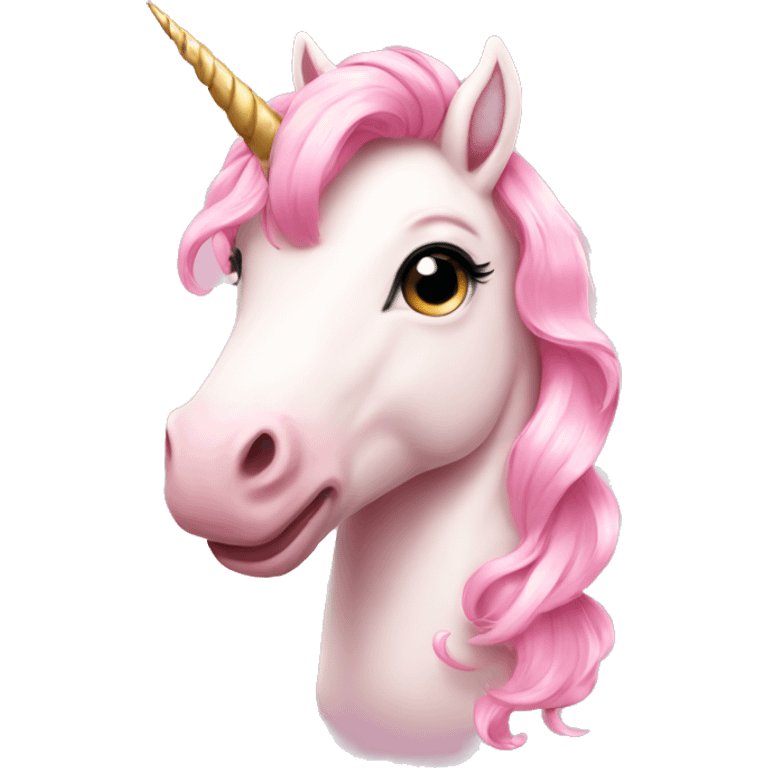 Light pink unicorn a light pink bow emoji