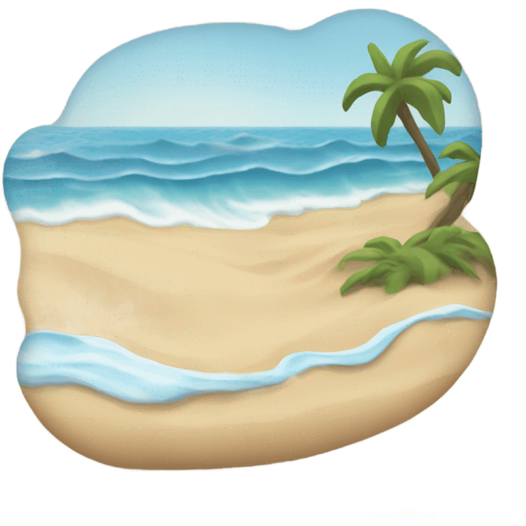 A beach and sea emoji