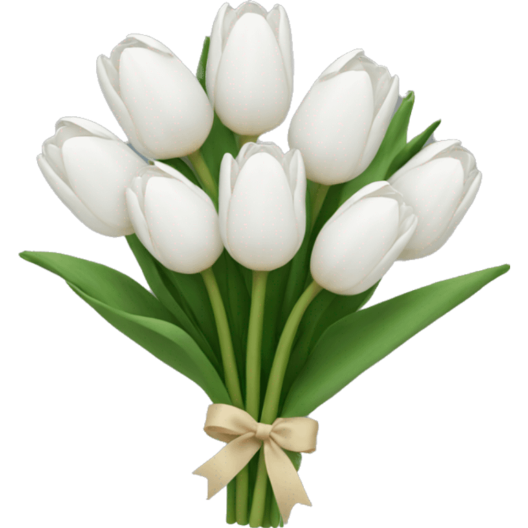 white tulip bouquet  emoji