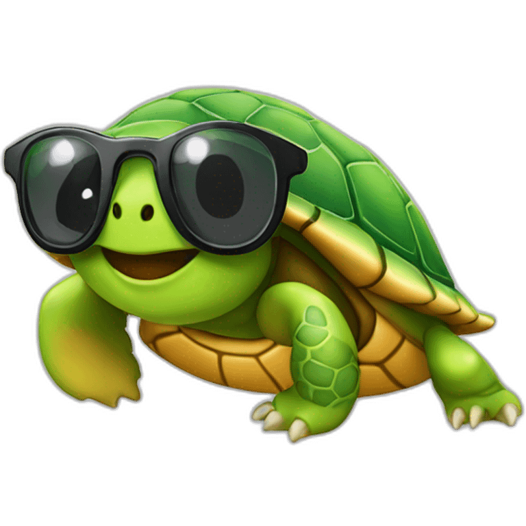 Tortue avec lunette de soleil  emoji