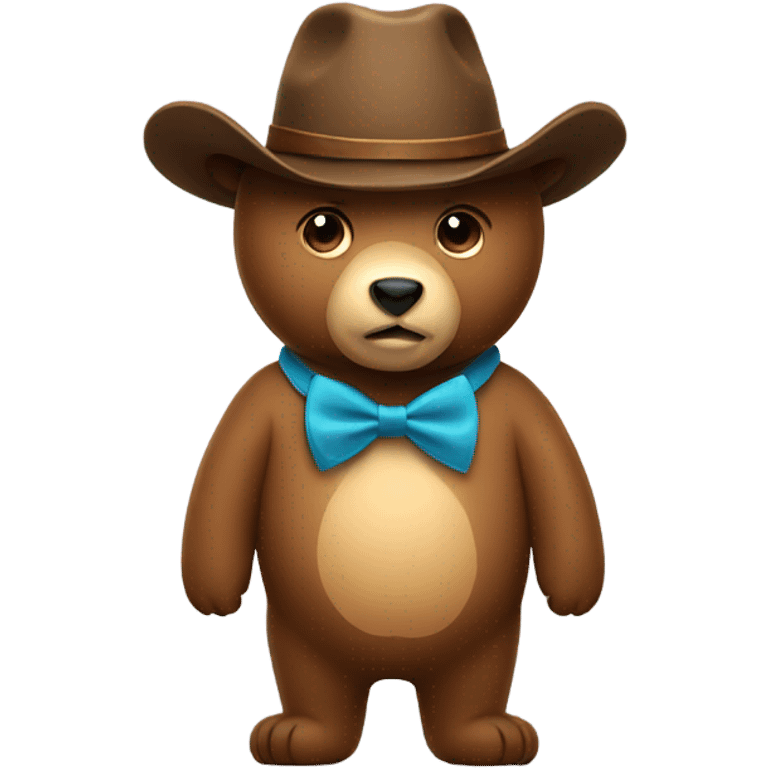 Bear with cowboy hat and bow tie emoji