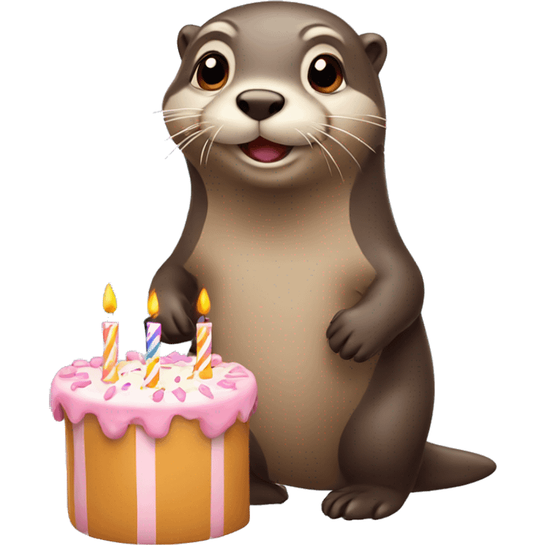 An otter celebrating birthday  emoji